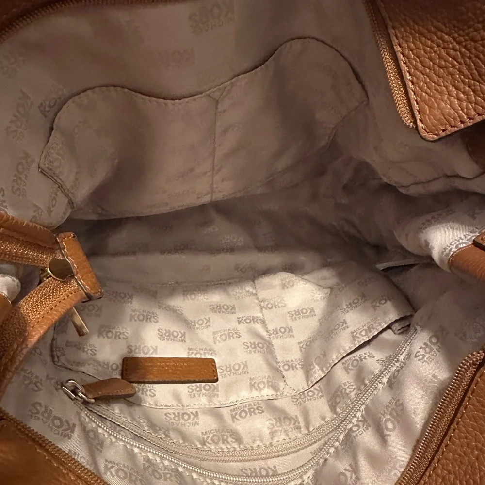 Michael Kors Camel Brown Leather Shoulder Hobo Bag